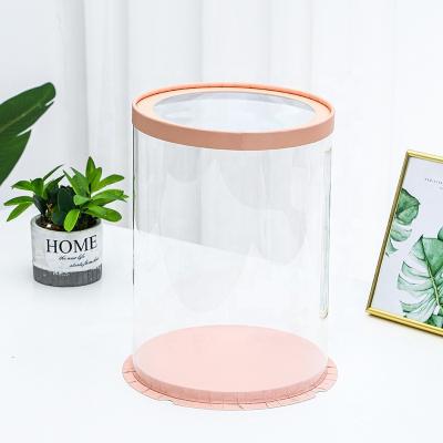 China 8 Inch Birthday Cake Box High Quality Materials Recycled Transparent Materials Gift PET Packaging PVC Plastic Clear Boxes for sale