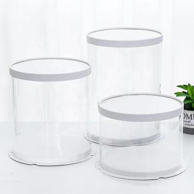 China Recycled materials wholesale 6 inch double layer cake box white large transparent baking packaging round clear cake box for sale