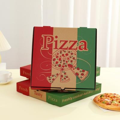 China Wholesale Eco Recyclable 12 14 15 18 Inch 35cm Corrugated Burger Wrapping Custom Printed Round Kraft Paper Pizza Boxes With Logo for sale