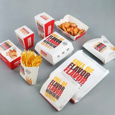 China Recyclable French Fries Burger Pizza Boxes With Logo for sale