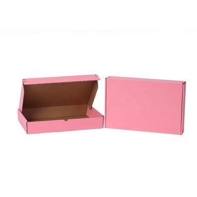 China Customized Recyclable Foldable Corrugated Corrugated Boxes Logo Hoodies Cardboard Box Underwear Apparel Packaging Advertisement Pink Shipping Boxes For for sale