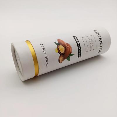 China Custom Grade Round Paper Packaging Recyclable Nice Shipping Cylindrical Paper Box For Food Candle Box For Argan Oil for sale