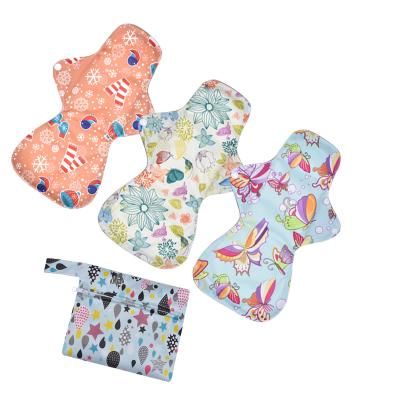 China Side-gathering 10 inch charcoal sanitary napkin women regular bamboo cloth sanitary pads with bag for sale