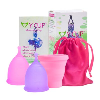 China Healthy Menstrual Medical Lady Period Cups Cup 100% Silicone Copa Wash Sets Reusable Menstrual Cups Kit for sale