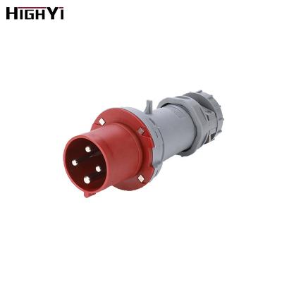 China Industrial HY6401 IP44 3p+E Waterproof 380~415V 63 Amp Industrial Plug With Safe Touch for sale