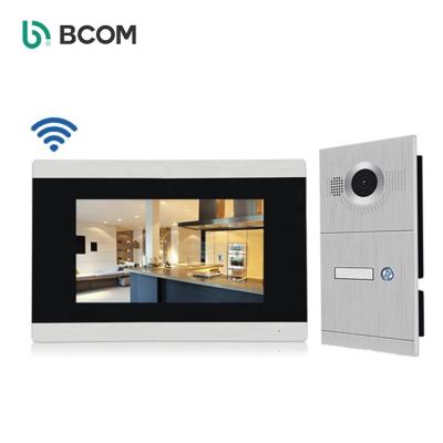 China Bcom Tuya modern IP door bell doorbells for multiple apartments, apartment tuya wired visual doorbell with monitor for sale