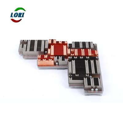 China Heat Sink Custom Cpu Server Copper And Aluminum Stamping Zipper Fin Heat Sink Factory for sale