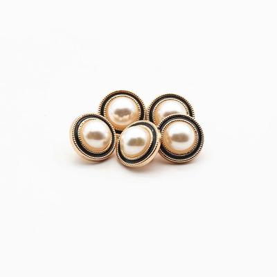 China Dry Cleaning Gold Pearl Buttons Plastic Leg For Garment Dressing Accessories Fitted Scrapbooking Garment DIY Sewing Decoration for sale