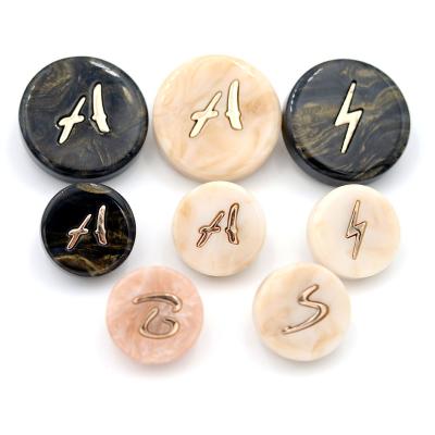 China Dry Cleaning Round Gold Metal Coat Buttons Fashion Clothes Buttons Metal Leg Buttons Craft Supplies for sale