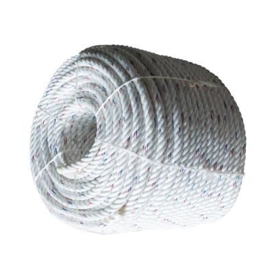 China Hot Selling 4 Strand Polyproplene Twisted 8MM PP Danline Rope Tramailles Trasmallo De Pesca White Fishing Nets With Blue Tracer for sale