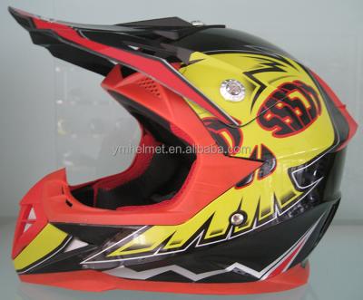 China Adjustable Dual Visor Flip Hot Sale Yema Manufacturer EEC Approved Kids Racing Motocross Helmet YM-211 for sale