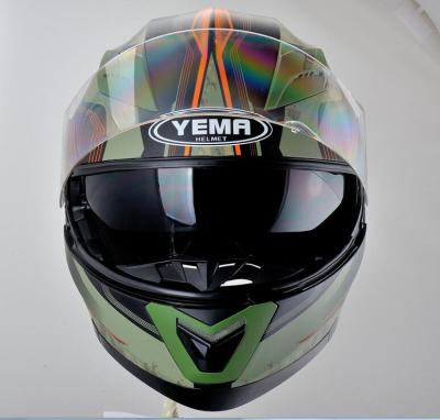 China Factory Direct Hot Sale CEE R22-05 Double Visor Flip Up Factory Adjustable Vintage Flip Up YEMA Motorcycle Helmets YM-925 for sale