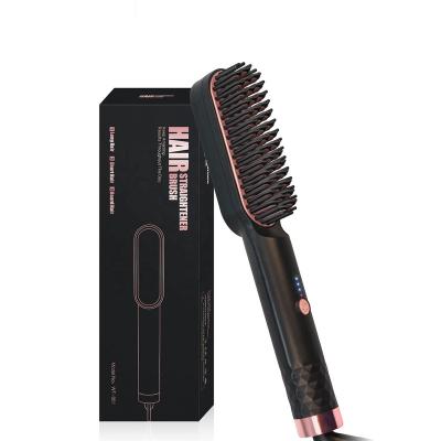 China Electric Duct Beard Comb Heated Iron Straighten And Detangle Beard Hair Straightener Brush for sale