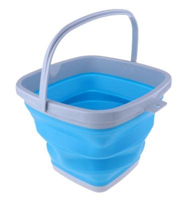 China Viable Multifunctional Square Pail Silicone Collapsible Bucket Collapsible 5 Liter, 10 Liter | Fishing Pail Sand Beach Pail for sale