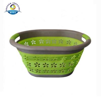 China Durable Top Selling Laundry Basket Silicon With Folding Legs for sale