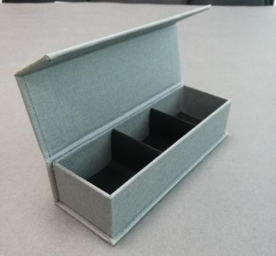 China Small Recyclable Book Shaped Gray Packaging Paper Box Of Chocolate Texture With Tray for sale