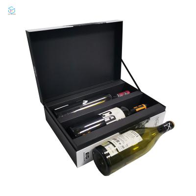 China Recyclable Custom High Quality Sublimation Red Wine Set Gift Box 2 Bottles Display Packaging for sale