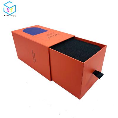 China Recyclable Custom Drawer Rectangle Orange Candle Jar Elegant Gift Set Packaging Cardboard Box for sale