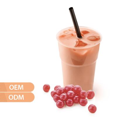 China Taiwan strawberry bubble tapioca pearls for bubble tea round for sale