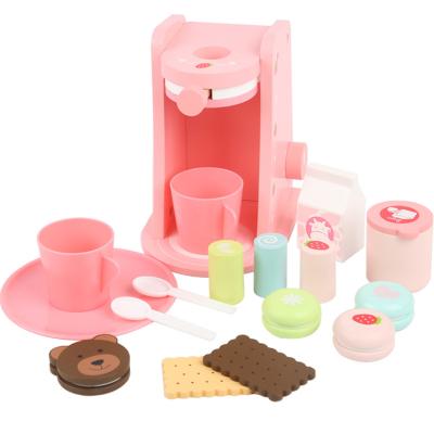 China New Design EN71-1-2-3 Preschool Toddlers Pretend Play Cafe Set Wooden Toys, Pink, Interesting For Play FIXY002 for sale