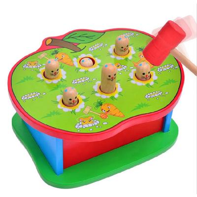 China Children Knock Play Toys , Classic Wooden Toy Apple Whac-A-Mole FIYDL016 for sale