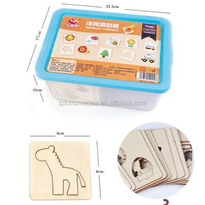 China Wooden Color Painted Creative Template Template For Drawing Animal Children Painting Training for sale