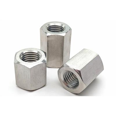 China M6-M36 High Quality Heavy Industry Carbon Steel Long White Zinc Din6334 Hex Thick And Thin Customizable Nut for sale