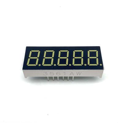 China 0.36 Inch 5 Digits 3651AW Indoor High Cost Effective White 7 Segment Display for sale