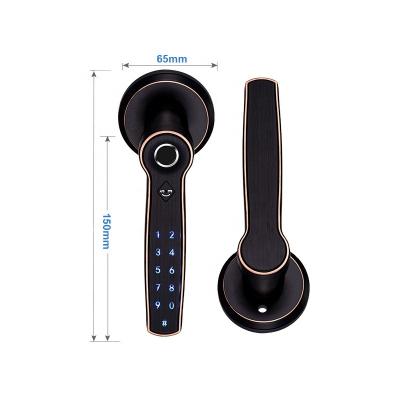 China European Hot Selling Modern Stainless Steel Password Fingerprint Door Handle And Locks Digital Wooden Door Lock Bloqueio Inteligente for sale