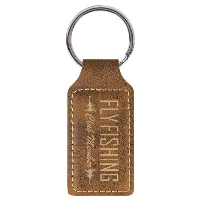 China Laserable Leatherette Rectangle Shaped Key Chain w/Keyring, Glowforge Laser Supplies CO2 Laser Supply for sale