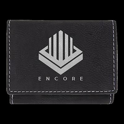 China Laserable Leatherette Laser Engraved Custom Triple Mens Leatherette Wallet, Personalized Gift by Glowforge Laser Supplies CO2 Laser Supply for sale