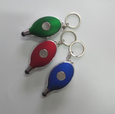 China Promotional Ring Pen Key 2 in 1 Key Chain Light Ballpoint Pen with Stylus for sale