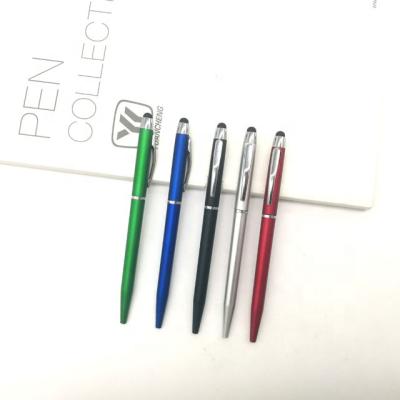 China Promotional Pen Promotional Stylus Customer Logo Slim Automatic Ballpoint Pen for sale