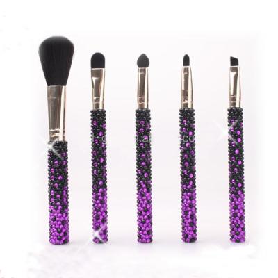 China Professional bling bling faux stone rhinestone set makeup brushes for sale