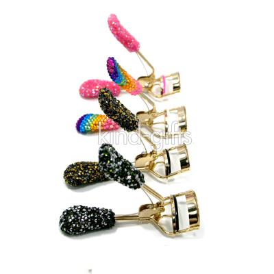 China 2018 NEW Design Rhinestone Stainless Steel Jeweled Eyelash Curlers Bling Crystal Bling Eyelash Curler for sale