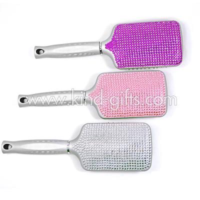 China High Quality Fashional Bling Bling Durable Popular Interesting Silver Palette Brush Fancy Cheap Custom Hair Brush for sale