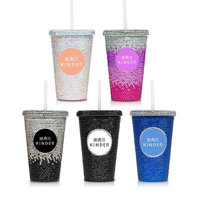 China Sustainable Novelty Custom Design Bling Bling Crystal Tumbler Sparkle Decoration Mugs for sale