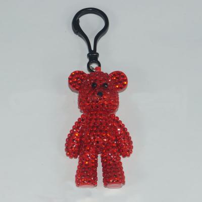 China Plastic Customized Bling High Quality Crystal Teddy Bears Keychain for sale