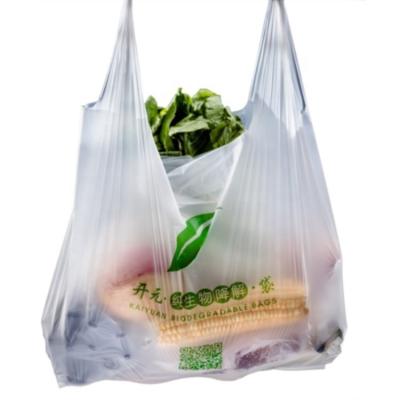 China Custom Cheap Biodegradable Vest T-Shirt Plastic Waste Style Plastic Shopping Biodegradable Bags for sale