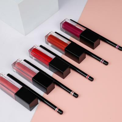 China Private Logo Hot Selling Waterproof 2 in 1 Set Lipstick and Lip Liner Kit Lip Gloss Lip Liner Pencil Liquid for sale