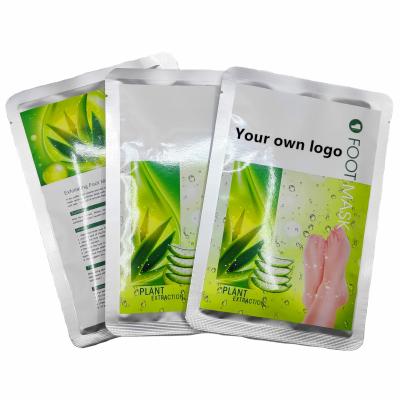 China Low MOQ Foot Customized Logo OEM Foot Skin Mask Aloe Vera Private Label Exfoliation Peeling Mask Foot Moisturizing Long Foot Mask for sale