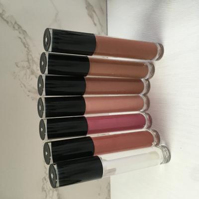 China Nude Seller Liquid Lip Gloss Tube Waterproof Waterproof Flavored Brown Clear Lip Gloss for sale