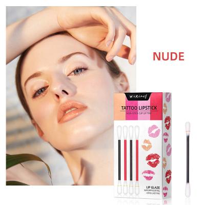 China Portable Hot Selling Waterproof Liquid Lipstick Cotton Pad Lip Gloss Tattoo Lipstick Tint Person Packed for sale