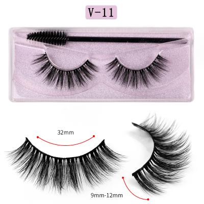 China 3D Artificial Fiber Waterproof False Eyelashes 1 Pair Thin Natural Cotton Yarn Plastic Eyelashes Eyelashes for sale