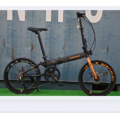 China 20inch Alloy Street Outdoor Foldable Bicycle Orange Color Street Alloy Steel Popular Folding Bicycle Bike for sale