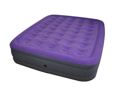 China Portable Bulk Production Air Mattress Camping Assembling PVC 40 Holes Pull Air Bed For 2 Person for sale