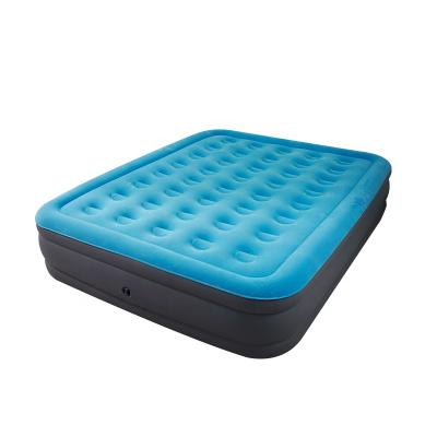 China Factory Price Portable Fast Inflation Camping Carry Bag 40 Hole Air Bed Queensize Air Mattress With Built-in Pump for sale