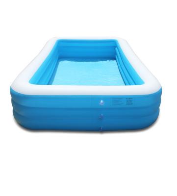 China 6P full size pvc custom logo large outdoor portable adults swimming inflatable pools for family for sale