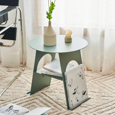 China High quality standing type household metal storage design side table with storage shelf for living room bedroom for sale