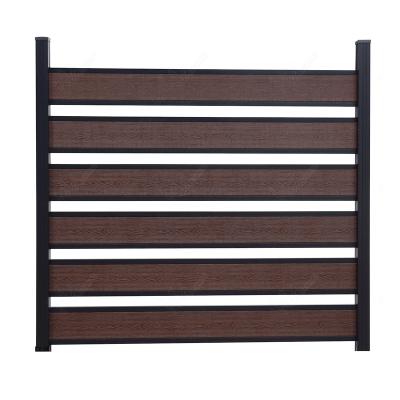 China Easily Assembled Composite Fence Outdoor Fence House Pool Wood Grain WPC Co-Extrusion WPC Garden Panels for sale